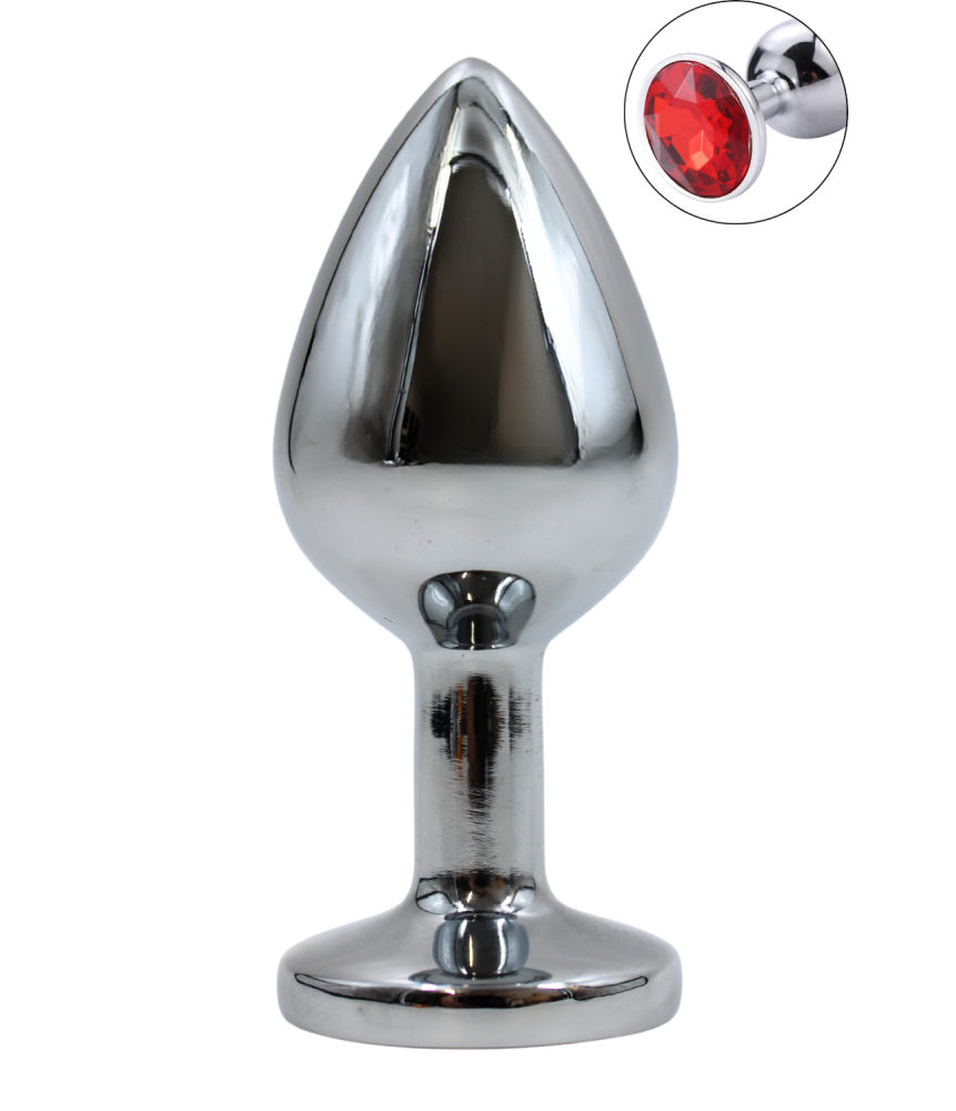 Plug bijou en aluminium bijou rouge Medium - RY-002RED